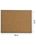 Temel 45x60 Naturel MDF Çerçeve Mantar Pano