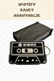 Kaset Şeklinde Spotify Anahtarlık Müzik Kodlu Kişiye Özel Ahşap Kutulu