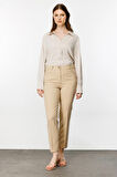 Ekol Kadın Cepli Dar Paça Pantolon 3060 Bej