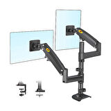 North Bayou NB H180 22-32" Çift Kol Amortisörlü 2-12 kg Monitör Standı Siyah