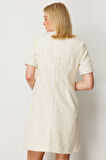 Ekol Kadın Boncuk İşlemeli Tüvit Elbise 4003 Ekru