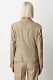 Ekol Kadın Omzu Vatkalı Kapak Cepli Ceket 5049 Gold