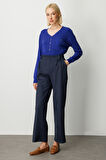 Ekol Kadın Beli Lastikli Güderi Pantolon 5067 Lacivert