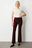 Ekol Kadın İspanyol Paça Yan Cepli Pantolon 5011 Bordo