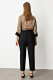 Ekol Kadın Büyük Beden Beli Kemerli Bol Paça Pantolon 1005 Siyah