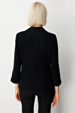 Ekol Kadın Kapak Cepli Duble Kol Ceket 5203 Siyah