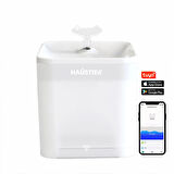 Haustier WF004 Akıllı Kedi Köpek Su Sebili Su Şelalesi Su Pınarı, UV Su Filtrelemeli - Smart Wifi - Tuya App, Ultra Sessiz, Beyaz