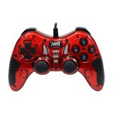 Jwin USB-1245 PC Gamepad  Bilgisayar Oyun Kolu - Kırmızı