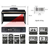 Jwin Sapphire SDP-214 Çekiç Aksiyonlu 88 Tuşlu Dijital Piyano + Tabure - Siyah