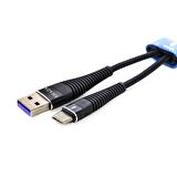SHAZA USB TYPE-C PD 5A 100 W Örgülü Hızlı Şarj ve Data Kablosu 1 Metre