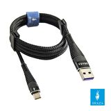 SHAZA USB TYPE-C PD 5A 100 W Örgülü Hızlı Şarj ve Data Kablosu 1 Metre