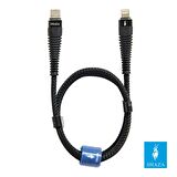 SHAZA Apple iPhone Lightning To TYPE-C PD 5A 100W Örgülü Hızlı Şarj ve Data Kablosu 3 Metre
