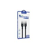 Sunix 120W USB-C / Type-C Şarj ve Data Kablosu Siyah SC-120