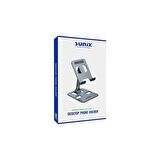 Sunix Katlanabilir Metal Masaüstü Telefon ve Tablet Standı Gri Stand-13