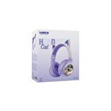 Sunix Wireless 5.3 Stereo Kedili Kulak Üstü Bluetooth Kulaklık Mor BLT-45
