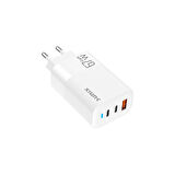 Sunix 65W GaN Teknoloji 2x Usb-C ve Usb-A Şarj Adaptörü S-150