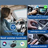 Hakopro Araç İçi Android ve Apple Cihazlar İle Uyumlu Kablosuz Carplay ve Android Oto Adaptörü Siyah