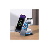 Sunix 3in1 15W Telefon 2,5W Saat 3,5W Kulaklık Kablosuz Şarj İstasyonu MG-80