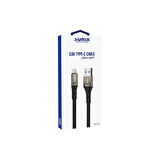 Sunix 3.0A Usb-A Type-C  Örgülü Secret Data ve Şarj Kablosu SC-122