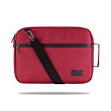 Classone WSM145 13-14 Su Geçirmez Kumaş Fermuar Macbook Ipad Laptop Çantası Bordo