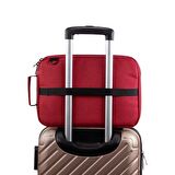 Classone WSM145 13-14 Su Geçirmez Kumaş Fermuar Macbook Ipad Laptop Çantası Bordo