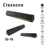 Classone DJ-16 RGB Işıklı Bluetooth Kablosuz Soundbar Hoparlör