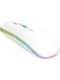 Classone RGB Işıklı RGB-102F, Kablosuz, Bluetooth Mouse Beyaz