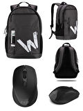 Classone BP-WTX104 Wtxpro Su Geçirmez Kumaş 15.6" Laptop Notebook Sırt Çantası+Kablosuz Mouse