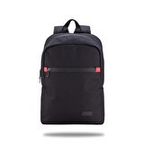 Classone BP-WTX300SK 15,6"Su Geçirmez Kumaş Fermuar Notebook Sırt Çantası Siyah Kırmızı
