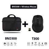 Classone Bnd300 15,6 Inç Laptop Notebook El Çantası Siyah +T300 Kablosuz Mouse