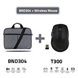 Classone Bnd304 Eko Serisi 15,6 Inç Laptop Notebook El Çantası Siyah +T300 Kablosuz Mouse