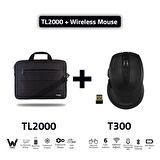 Classone TL2000 Wtxpro Su Geçirmez Kumaş 15,6" Notebook Çantası + T300 Kablosuz Mouse