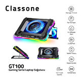 Classone GT100 Telefon Tutuculu 10 RGB Işıklı Gaming Oyuncu Laptop Soğutucu