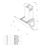 Simfer 8727 60cm Klasik Eğik Siyah Tek Cam Push Buton Led Lamba Davlumbaz