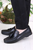 Pierre Cardin 25101 Siyah Hakiki Deri Erkek Babet Loafer Erkek Ayakkabı