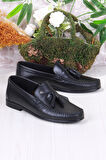 Pierre Cardin 25101 Siyah Hakiki Deri Erkek Babet Loafer Erkek Ayakkabı