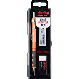 Rotring Tikky Okul Seti 0.7 mm Neon Turuncu Versatil Kalem + Silgi + Uç
