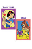 Disney Prensesler Pamuk Prenses&Bella Eğitici ve Eğlenceli Kum Boyama Seti-Red Castle DS-08