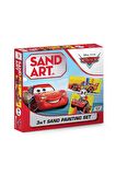 Disney Cars 3 Yetişkin Kum Boyama Aktivite Seti, Sand ART 3 Adet-Red Castle YKL-101