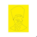 Mustafa Kemal Atatürk Kalpaklı 5 Adet Büyük Boy A4 Kum Boyama Kartı Seti-Red Castle KB-RC-059