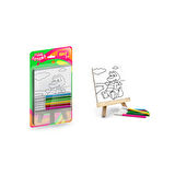 Mini Tuval Boyama Seti 1 Şövale+6 Tuval+6 Keçeli Kalem-Red Castle ST-01