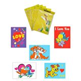 I Love You, 5 Adet Büyük Boy A4, Kız-Erkek Kum Boyama Kartı Seti-Red Castle KB-RC-051