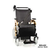 WOLLEX Refakatçi Sürüşlü Akülü Tekerlekli Sandalye | Güçlü Motor ve 250 kg Kapasiteli Jetline Gold