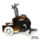 WOLLEX Refakatçi Sürüşlü Akülü Tekerlekli Sandalye | Güçlü Motor ve 250 kg Kapasiteli Jetline Gold