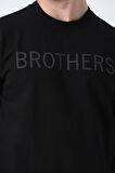 BROTHERS ERKEK OVERSIZE BİSİKLET YAKALI 2 İPLİK PENYE SWEATSHIRT SİYAH