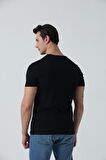 BROTHERS ERKEK V YAKALI  LOGO NAKIŞLI LİKRA SÜPREM BASIC T-SHIRT LACİVERT