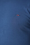 BROTHERS ERKEK BİSİKLET YAKA  LOGO NAKIŞLI BASIC LİKRA SÜPREM T-SHIRT İNDİGO MAVİ