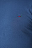 BROTHERS ERKEK BİSİKLET YAKA  LOGO NAKIŞLI BASIC LİKRA SÜPREM T-SHIRT İNDİGO MAVİ