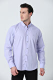 BROTHERS ERKEK TAILORED FIT UZUN KOL OXFORD GÖMLEK LİLA