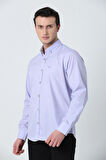 BROTHERS ERKEK TAILORED FIT UZUN KOL OXFORD GÖMLEK LİLA